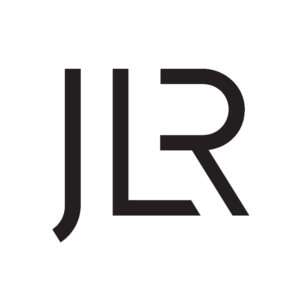 Logo of JLR featuring stylized black letters.