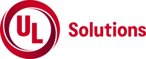 Logo of UL Solutions featuring a red circular design with 'UL' inside and the word 'Solutions' next to it