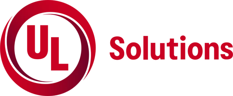 Logo of UL Solutions featuring a red circular design with 'UL' inside and the word 'Solutions' next to it